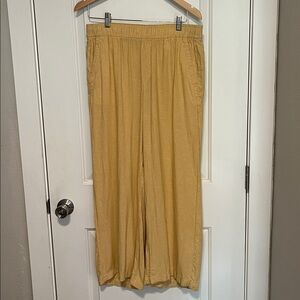 Old Navy High-Waisted Linen Blend Wide Leg Pants Sweet Pollen Yellow